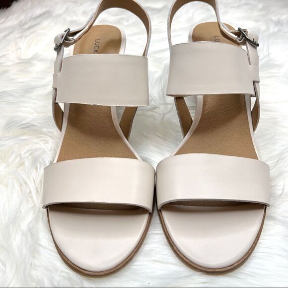 Lucky Brand Vaneesha stacked heel sandal 10 leather Boho Inspired - Picture 5 of 15